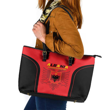 Albania 2024 Football Leather Tote Bag Come On Kuqezinjte LT01