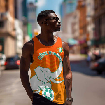 Ivory Coast Football Men Tank Top - Go Les Elephants LT01