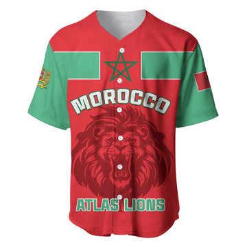 Morocco Football Baseball Jersey - Go The Atlas Lions LT01