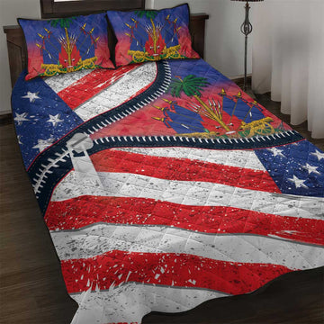 Haitian Americans Zipper Stylized Quilt Bed Set Haiti Heritage Month 2025 LT01