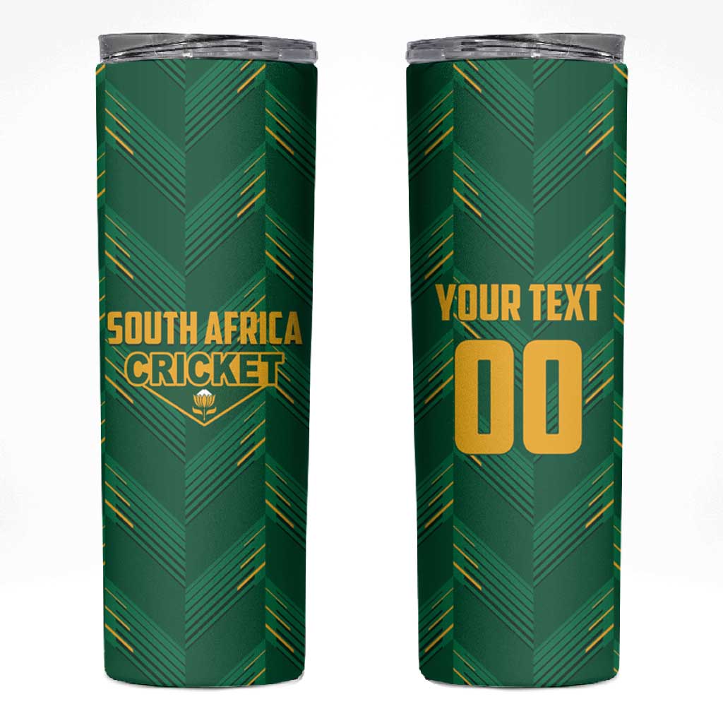 Custom South Africa Cricket Skinny Tumbler SA Protea Woza Nawe LT01