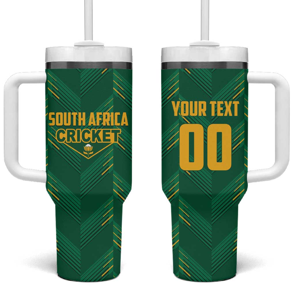 Custom South Africa Cricket Tumbler With Handle SA Protea Woza Nawe LT01