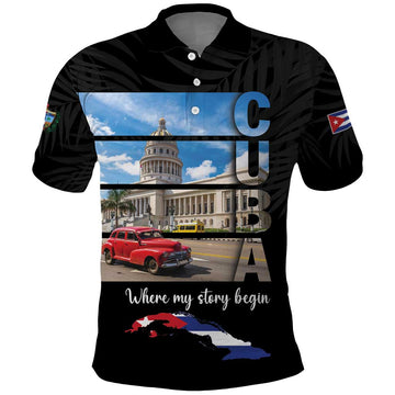 Cuba El Capitolio Polo Shirt Where My Story Begin LT01