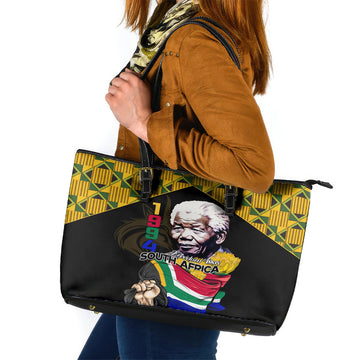 South Africa Freedom Day 2024 Leather Tote Bag Happy 30th Anniversary LT01