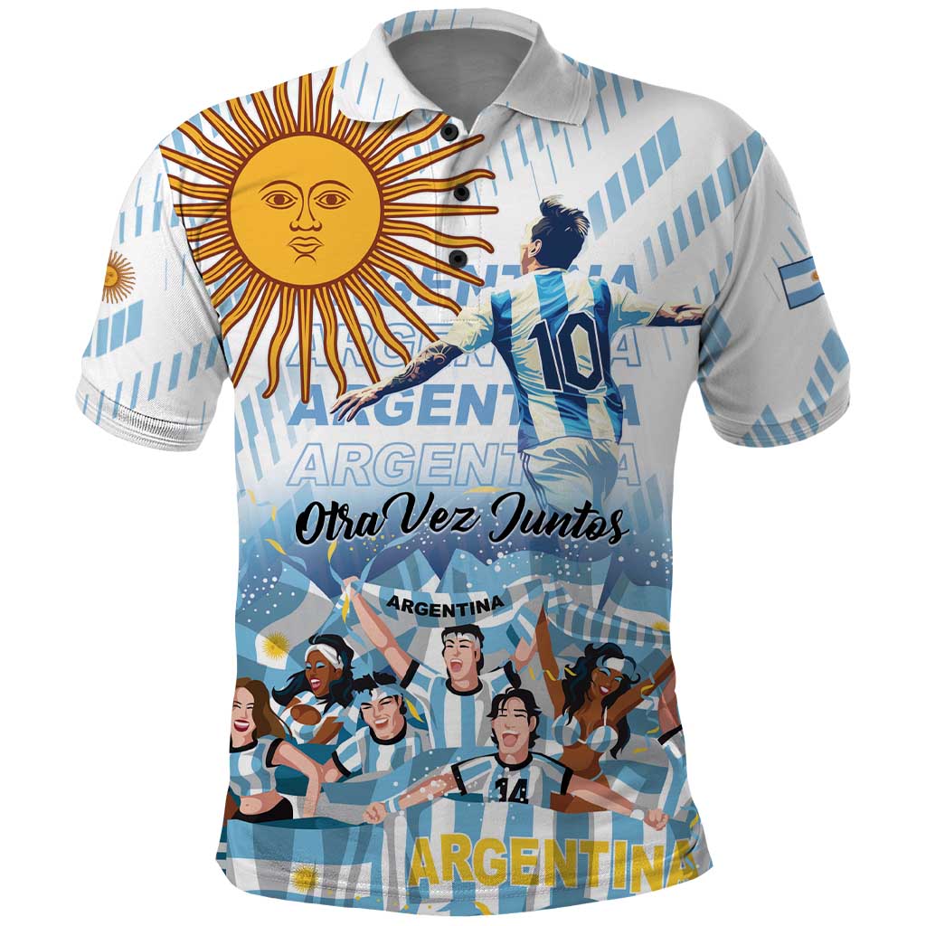Argentina 2024 Football Champions Polo Shirt Vamos La Seleccion Otra Vez Juntos LT01