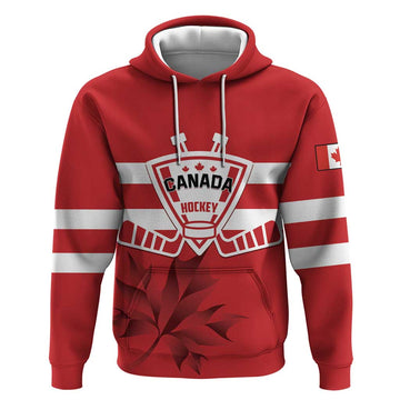Custom Canada Hockey Team Hoodie Maple Leaf Red Version LT01