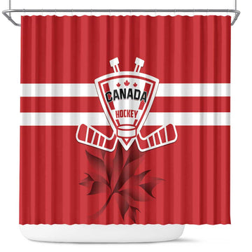 Canada Hockey Team Shower Curtain Maple Leaf Red Version LT01