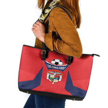 Panama 2024 Football Leather Tote Bag Go Los Canaleros LT01