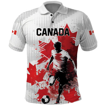 Personalized Canada 2024 Soccer Polo Shirt Canadian Player Maple Leaf LT01