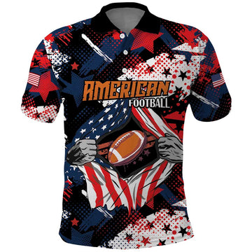 Custom American Football Grunge Polo Shirt Special Version LT01