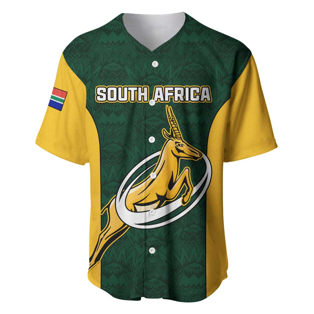 Custom South Africa Rugby Baseball Jersey - Springboks Go Champions with Protea Pattern LT01