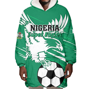 Nigeria Football Wearable Blanket Hoodie - Victory for the Super Eagles LT01