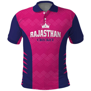 Custom Rajasthan 2025 Cricket Royals Polo Shirt Pink And Halla Bol LT01