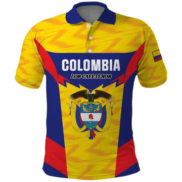 Custom Football Colombia Polo Shirt Los Cafeteros Go Champions LT01