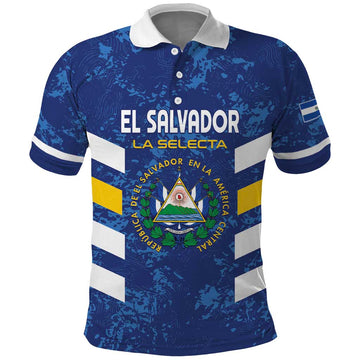 Custom El Salvador Football Polo Shirt La Selecta Go Champions LT01