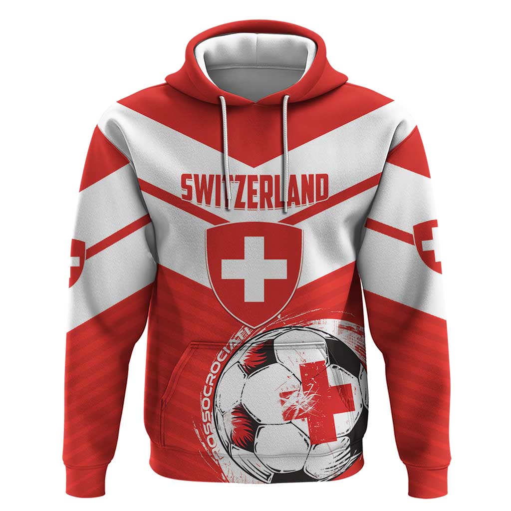 Custom Switzerland 2024 Football Hoodie Rossocrociati Go Champions LT01