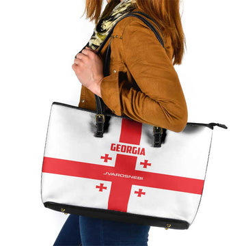 Georgia 2024 Football Leather Tote Bag Come On Sakartvelo LT01