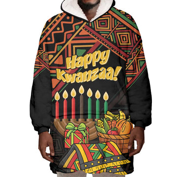 Personalized African Happy Kwanzaa Wearable Blanket Hoodie LT01