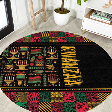 Kwanzaa African Pattern Round Carpet LT01