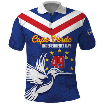 Cape Verde Independence Day Polo Shirt Gerbera Daisy Pattern LT01