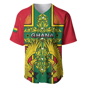 Custom Ghana Baseball Jersey with Cross of Saint George and Tawny Eagles LT01