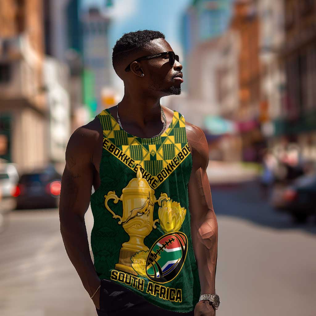Custom South Africa Rugby Men Tank Top - Go Bokke Champion, World Cup LT01