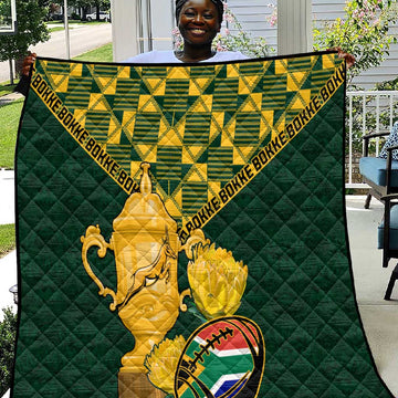 South Africa Rugby Quilt - Go Bokke Champion, World Cup LT01