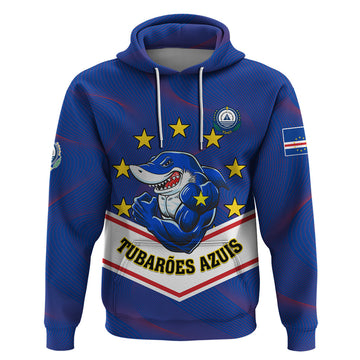 Cape Verde Football Hoodie Come On Tubaroes Azuis LT01