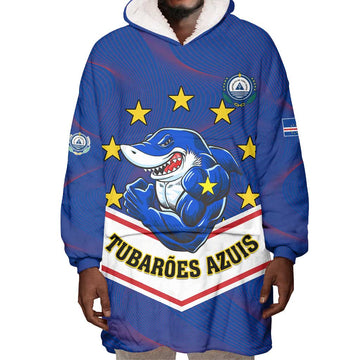 Support the Tubaroes Azuis - Cape Verde Football Wearable Blanket Hoodie LT01