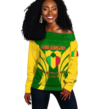 Support Les Aigles Du Mali - Mali Football Off Shoulder Sweater LT01