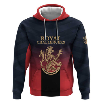 Custom Bengaluru 2025 Cricket Royal Challengers Hoodie Lions Play Bold LT01