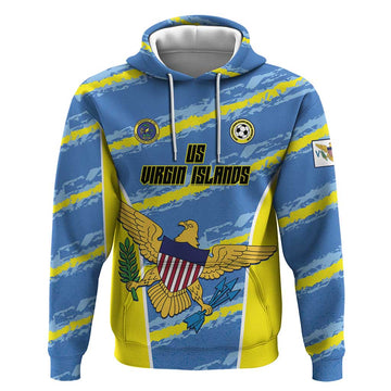 Custom US Virgin Islands Soccer Hoodie Team Dashing Eagles Come On LT01