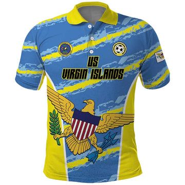 Custom US Virgin Islands Soccer Polo Shirt Team Dashing Eagles Come On LT01