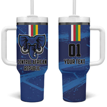 Custom Central African Republic Football Tumbler With Handle African Come On Les Fauves LT01