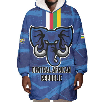 Custom Central African Republic Football Wearable Blanket Hoodie African Come On Les Fauves LT01