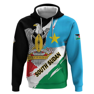 Personalized South Sudan Hoodie Grunge Flag Style LT01