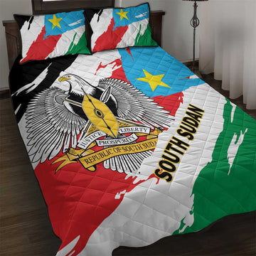 South Sudan Quilt Bed Set East Africa - Grunge Flag Unique LT01