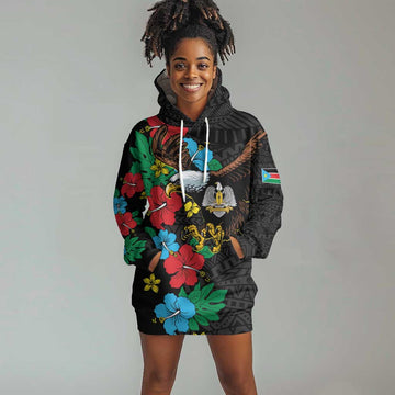 South Sudan Hoodie Dress African Pattern Hibiscus Floral LT01