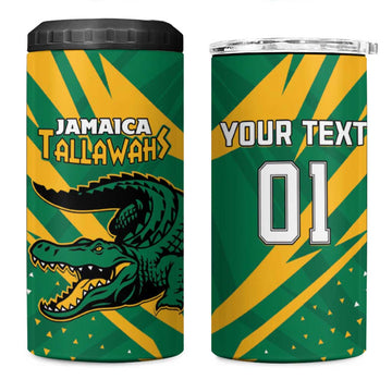 Custom Afro Jamaica Cricket Tallawahs 4 in 1 Can Cooler Tumbler Fi Wi Tallawahs Champions LT01