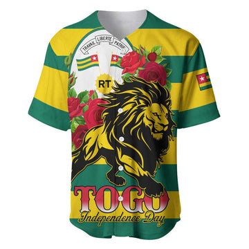 Togo Independence Day Baseball Jersey Lion With Rosa Flag Style LT01