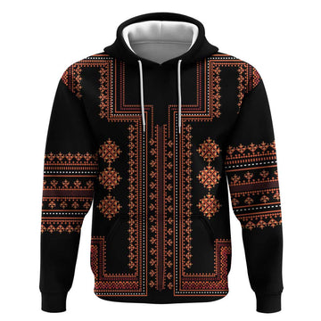 Bulgaria Traditional Pattern Red Hoodie Balkan Culture LT01