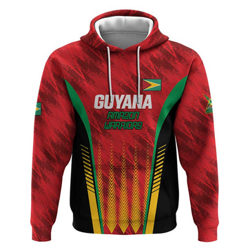 Custom Amazon Warriors Guyana Cricket Hoodie Ready For Glory Red Version LT01
