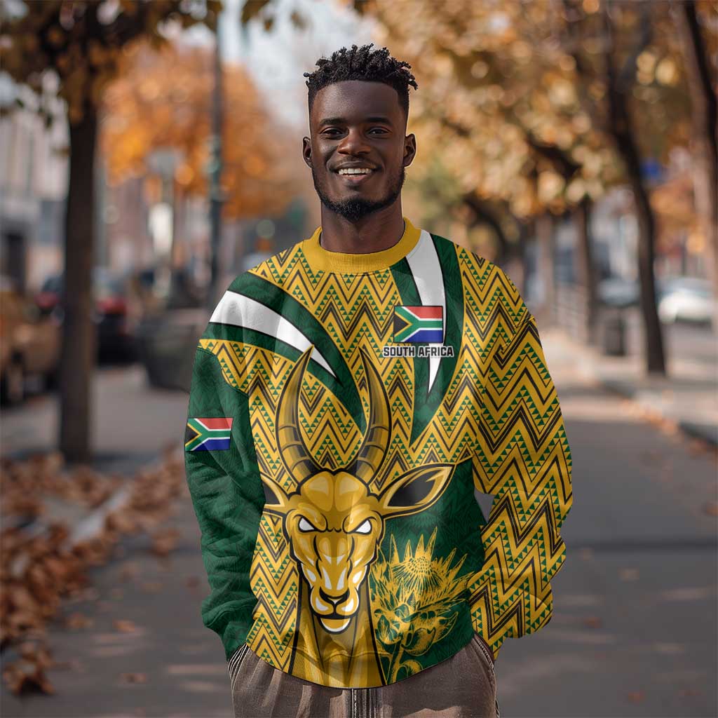 Custom South Africa Rugby Sweatshirt - Come On Bokke, Champion World Cup LT01