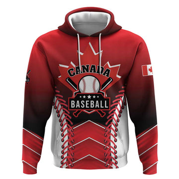Custom Canada Baseball Hoodie Go Champion The Maple Leaf LT01