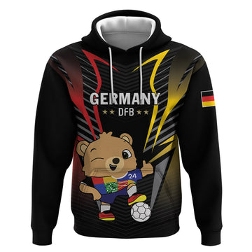 Personalized Germany 2024 Football Hoodie DFB Team Black Version LT01