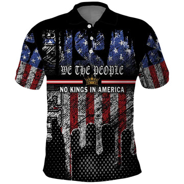 We The People Polo Shirt No Kings In America Since 1776 LT01