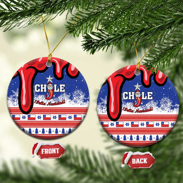 Personalized Feliz Navidad Chile Santa Claus Ceramic Ornament Chilli Christmas LT01