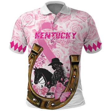 Personalized Kentucky Survivors Polo Shirt Horse Derby Lady Pink Roses LT01