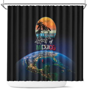 Gulf Of Mexico Est 1550 Shower Curtain Gulf Of Mexico From Space LT01