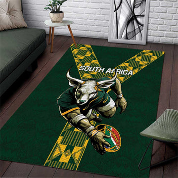South Africa 2024 Rugby Area Rug Go Springboks Protea Pattern LT01
